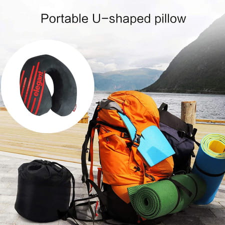 Elegant Cross Travel Pillow Black