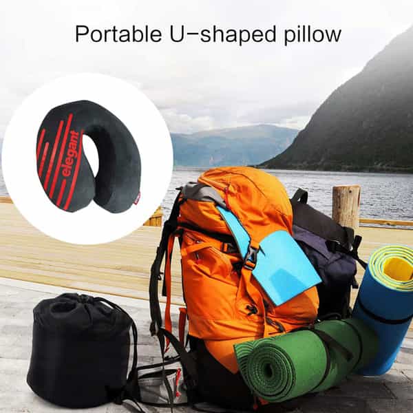 Elegant Cross Travel Pillow Black