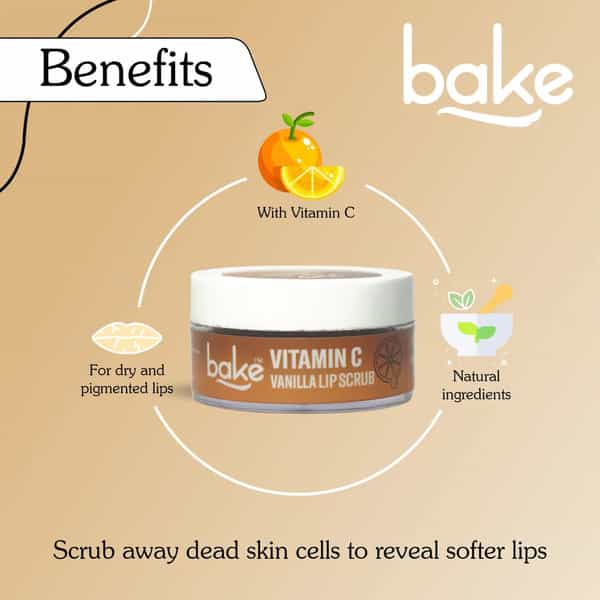 Bake Vitamin C Vanilla Lip Scrub For Dark Lips | Exfoliates & Hydrates | 25G