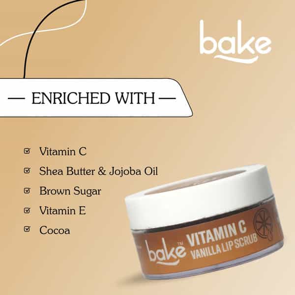Bake Vitamin C Vanilla Lip Scrub For Dark Lips | Exfoliates & Hydrates | 25G