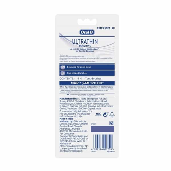 Oral-B Ultrathin Sensitive Toothbrush (Buy 2 Get 2)