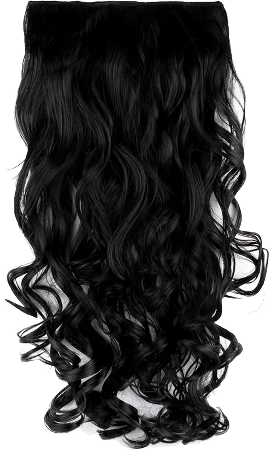 Streak Street Clip-In 24'' Soft Curls Jet Black Hair Extensions