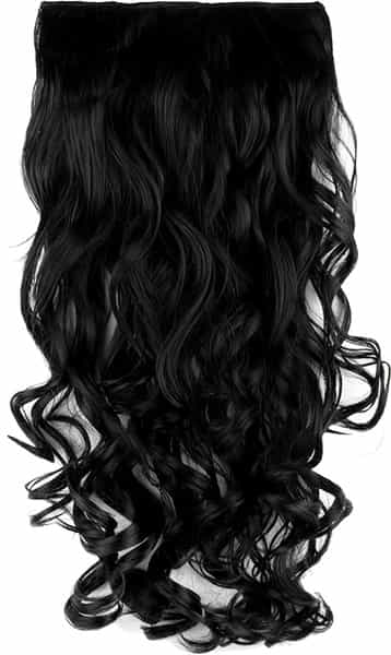 Streak Street Clip-In 24'' Soft Curls Jet Black Hair Extensions
