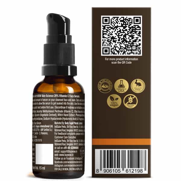 Wow Skin Science Vitamin C - Brightening | Anti-Aging Skin Repair | Supercharged Face Serum|15Ml