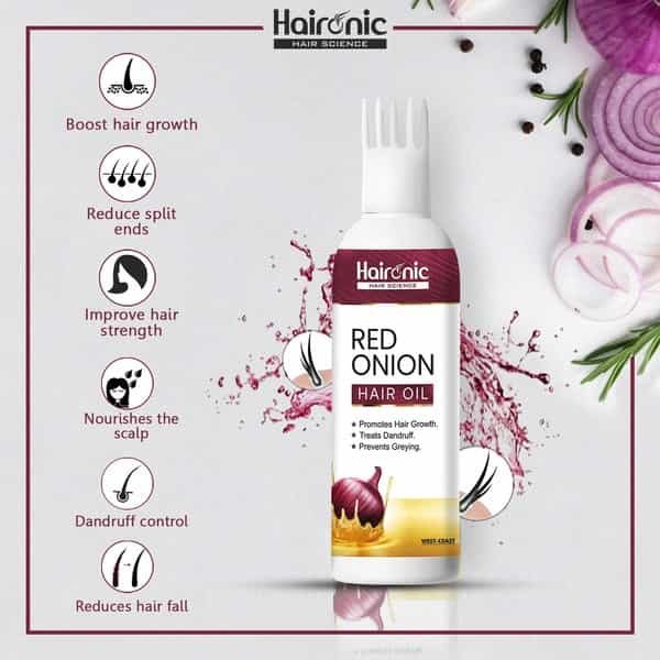 Haironic Hair Science Red Onion Oil- Anti Hair Loss & Hair Growth Oil - 100Ml