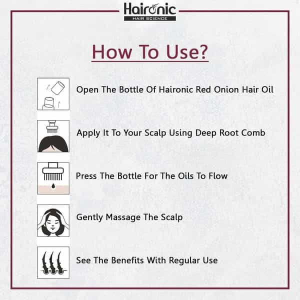 Haironic Hair Science Red Onion Oil- Anti Hair Loss & Hair Growth Oil - 100Ml