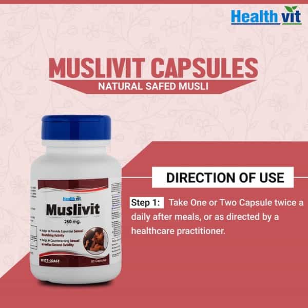 Healthvit Muslivit Natural Safed Musli 250Mg -60 Capsules
