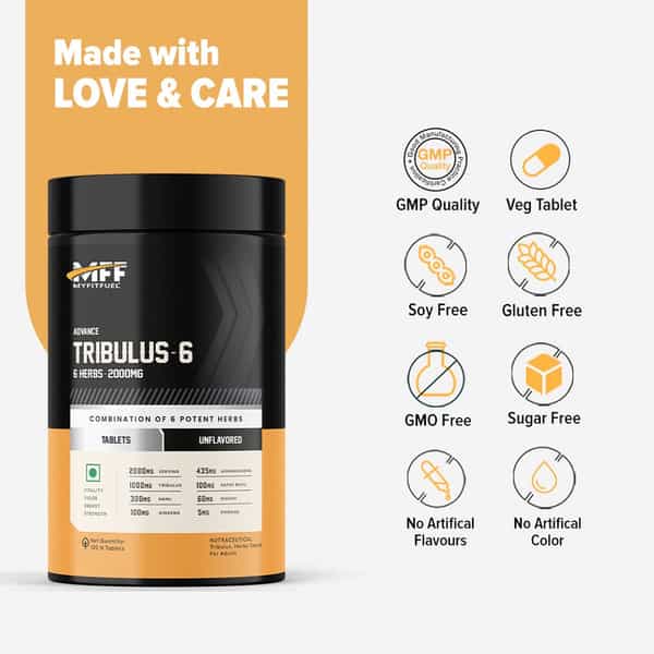 Myfitfuel Tribulus Terrestris +6 Herbs (2000Mg) (120 Tablets) +Ginseng Kaunj Safed Musli Ashwagandha