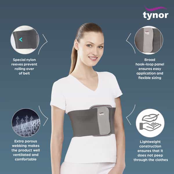 Tynor Rib Belt Grey Xl 1 Unit