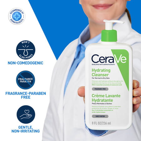 Cerave Hydrating Non-Foaming Daily Facial Cleanser For Normal To Dry Skin - 236ml