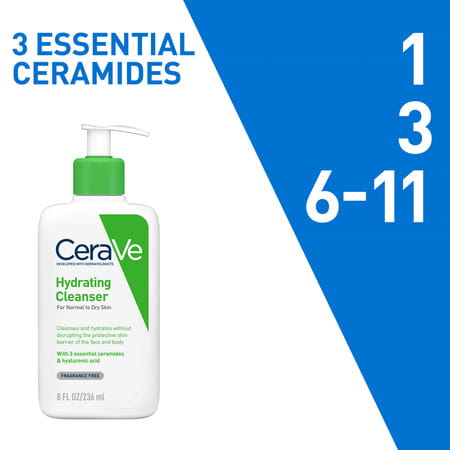 Cerave Hydrating Non-Foaming Daily Facial Cleanser For Normal To Dry Skin - 236ml
