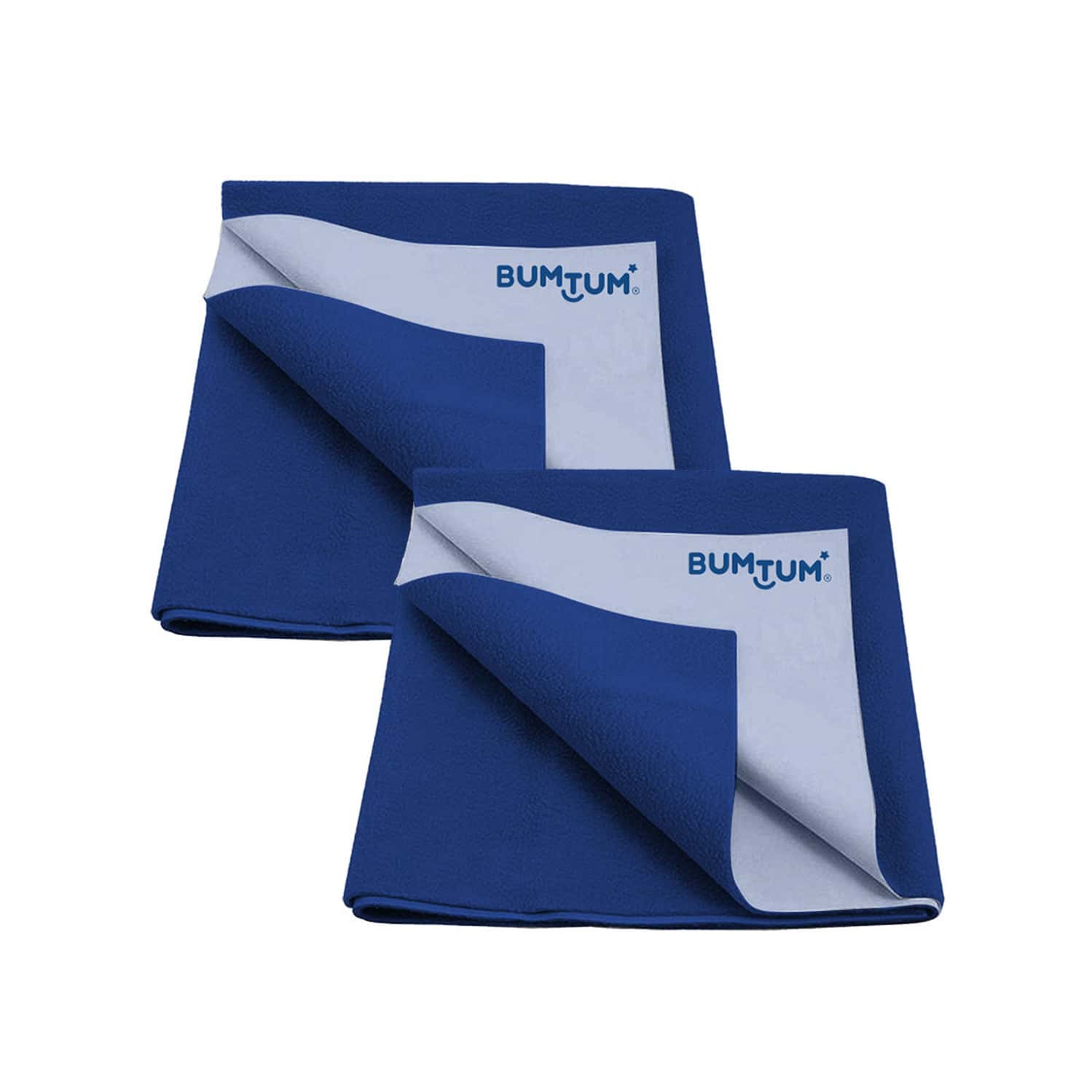 Bumtum Dry Sheet Instadry Leakproof Baby Bed Protector (Royal Blue Medium Size 100*70cm | Pack Of 2)