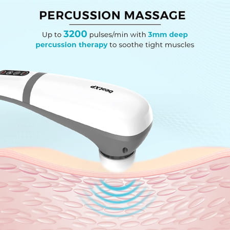 Beatxp Stream Elite Cordless Full Body Massager For Pain Relief With 4 Attachments (White & Grey)