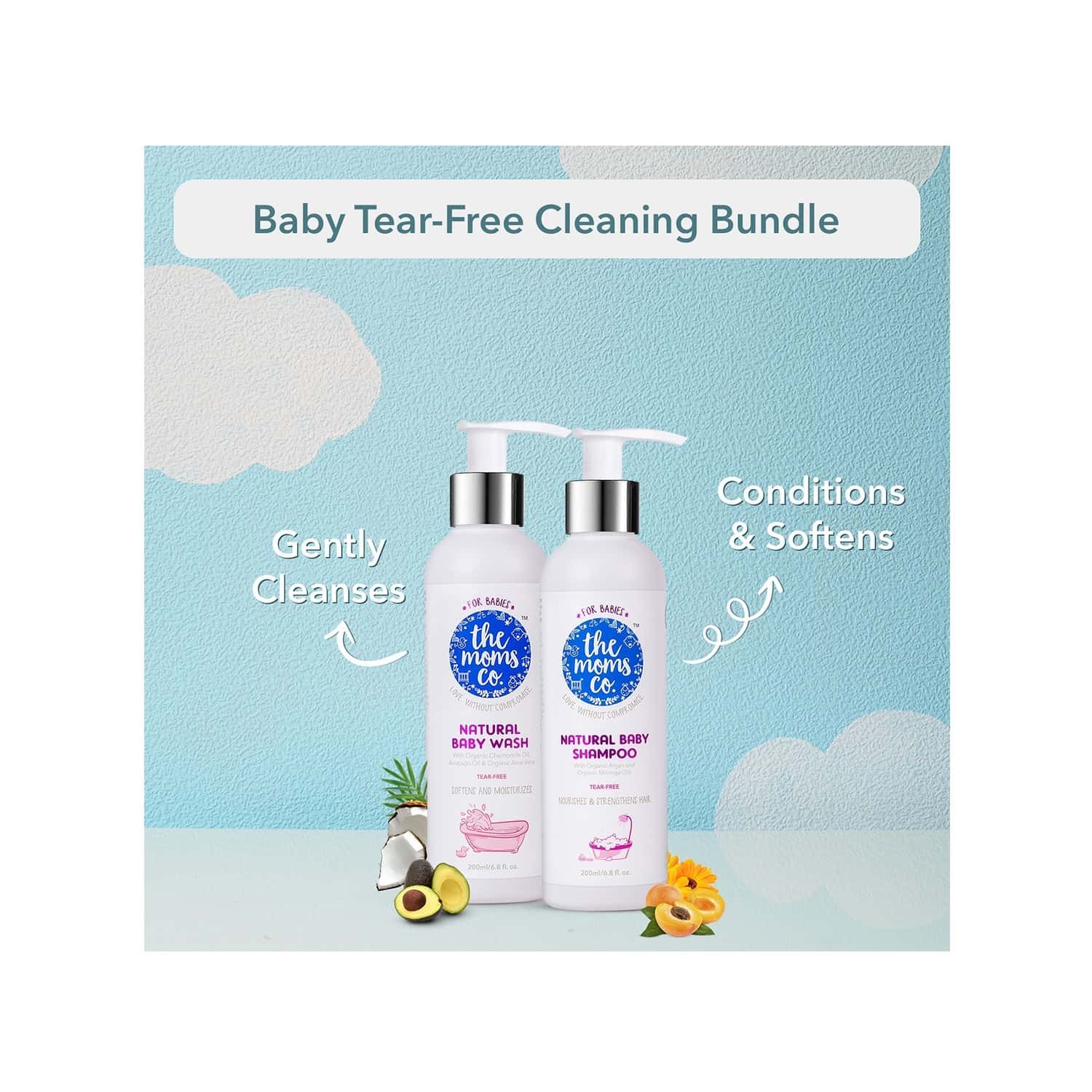 Buy THE MOMS CO. NATURAL TEARFREE CLEANING BUNDLE BABY BATH KIT OF 400