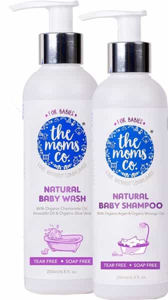 The Moms Co. Natural Tear-Free Cleaning Bundle Baby Bath Kit Of 400 Ml