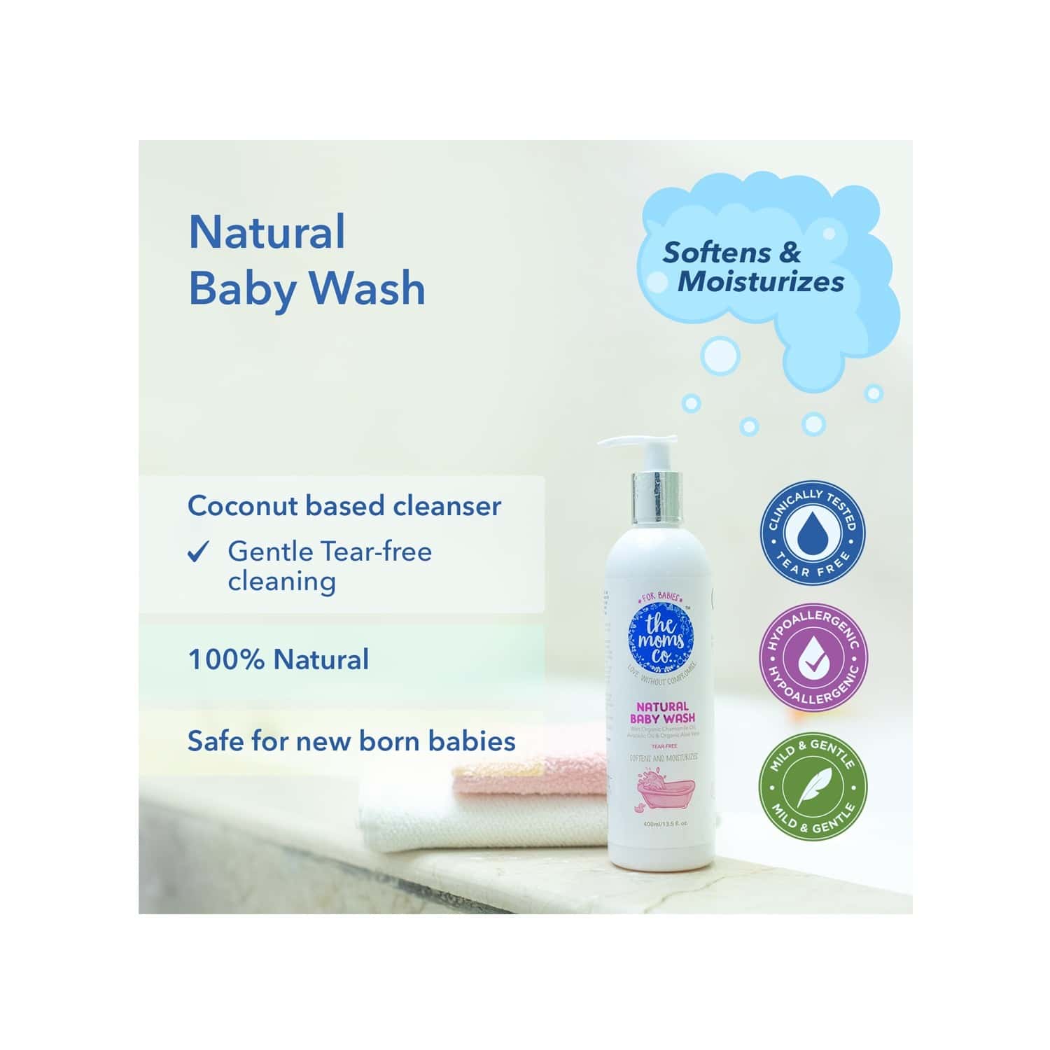 Buy THE MOMS CO. NATURAL TEARFREE CLEANING BUNDLE BABY BATH KIT OF 400