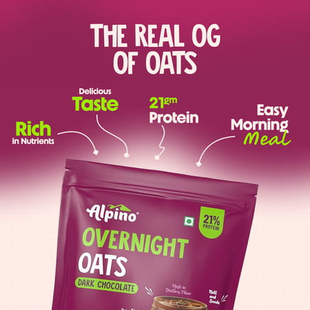 Alpino High Protein Overnight Super Oats Dark Chocolate Pouch 1 Kg