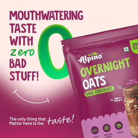 Alpino High Protein Overnight Super Oats Dark Chocolate Pouch 1 Kg