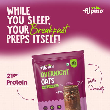 Alpino High Protein Overnight Super Oats Dark Chocolate Pouch 1 Kg