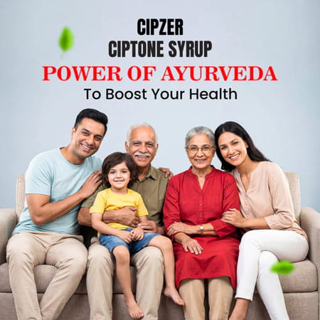 Cipzer Ciptone Syrup | Herbal Immunity Booster| Enhances Strength & Energy | 200 Ml