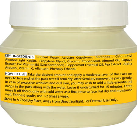 Roots & Stems Vitamin C Skin Whitening Facial Pack For Lightening Skin Dark Spot & Pigmentation 500g