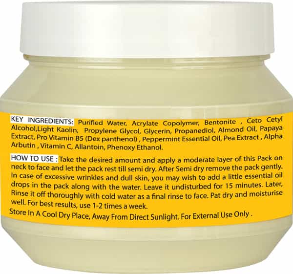 Roots & Stems Vitamin C Skin Whitening Facial Pack For Lightening Skin Dark Spot & Pigmentation 500G