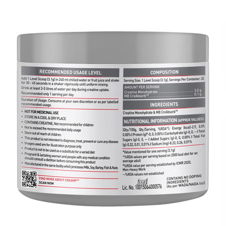 Muscleblaze Biozyme Whey (Vanilla | 2kg) + Creatine Creamp (100g | Unflavoured) | Combo Pack