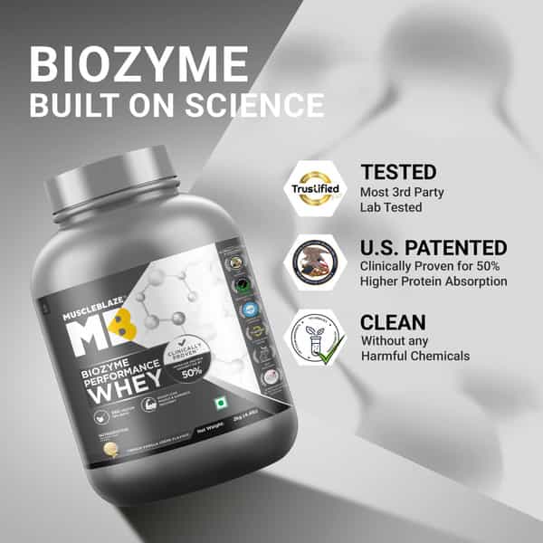 Muscleblaze Biozyme Performance Whey Protein | French Vanilla Crme | 2Kg & Creatine | Combo Pack