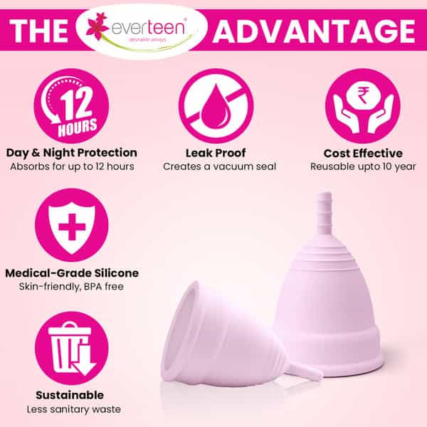 Everteen Small Menstrual Cup For Periods In Women - 1 Pack (23Ml Capacity)