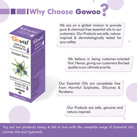 Go Woo 100% Pure Juniper Berry Oil Virgin & Undiluted 10 Ml