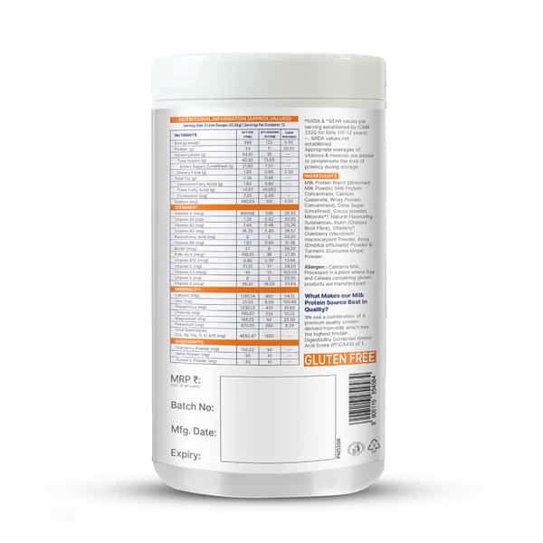 Gritzo Supermilk Growth (10-12Y Girls) | 11G Protein (Double Chocolate | 400G) | Zero Refined Sugar