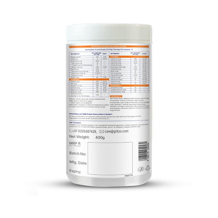 Gritzo Supermilk Growth (10-12Y Girls) | 11G Protein (Double Chocolate | 400G) | Zero Refined Sugar