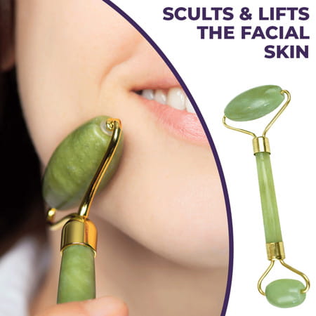 Sanfe Selfly Jade Roller -Massager | Original Crystal Stone | For Face Eye Neck Foot Massage