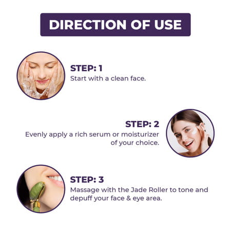 Sanfe Selfly Jade Roller -Massager | Original Crystal Stone | For Face Eye Neck Foot Massage
