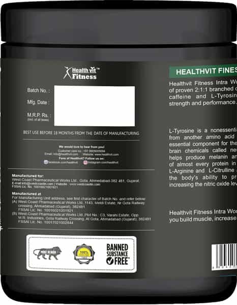 Healthvit Fitness Intra Workout Powder Advanced Formula - Watermelon Flavour - 300Gm