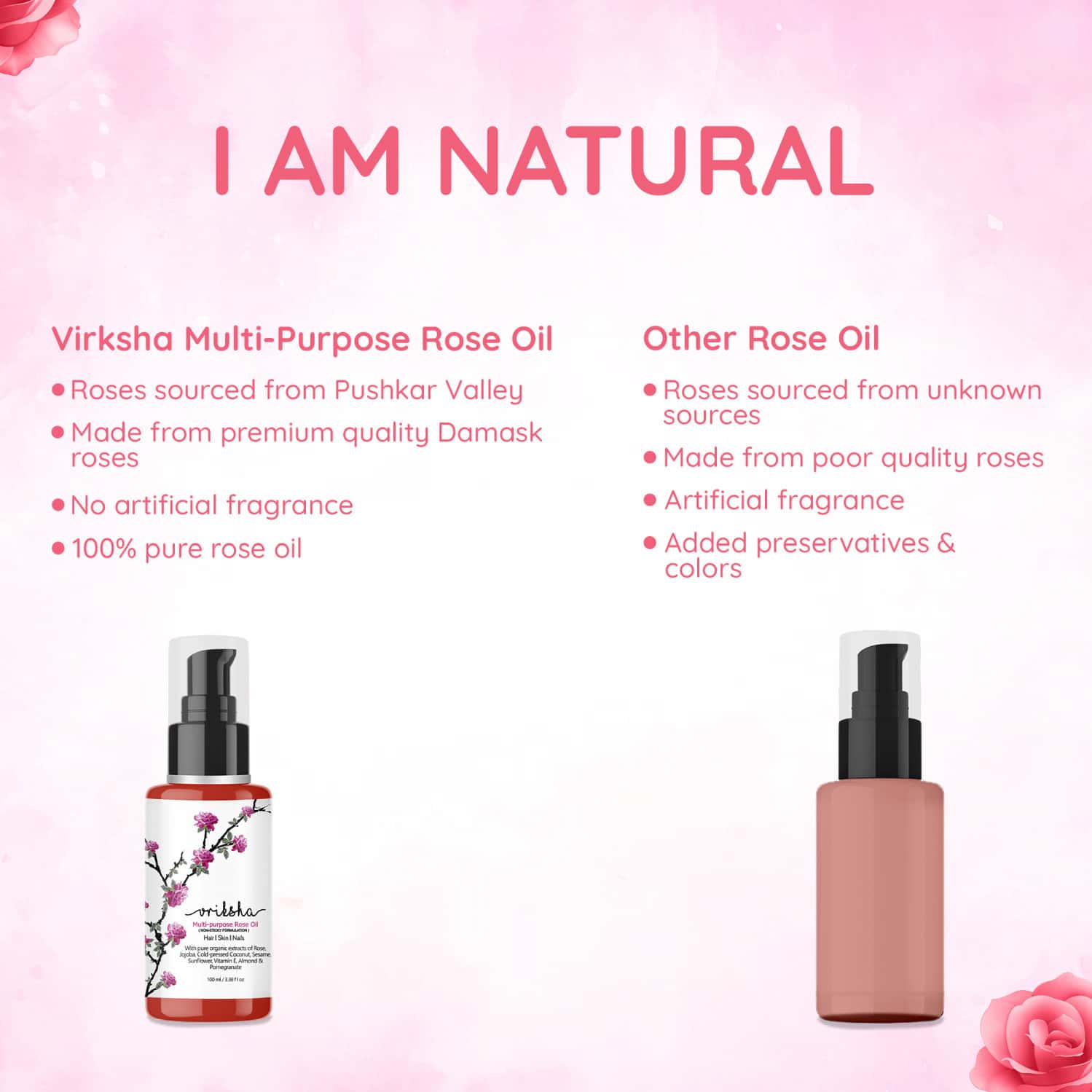Buy VRIKSHA MULTI PURPOSE ROSE OIL FOR FACE, SKIN, HAIR & NAILS WITH