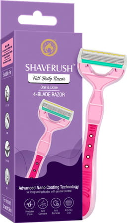 Mom & World Shaverush 4 Blade Full Body Razor With Advance Nano Coating Technology