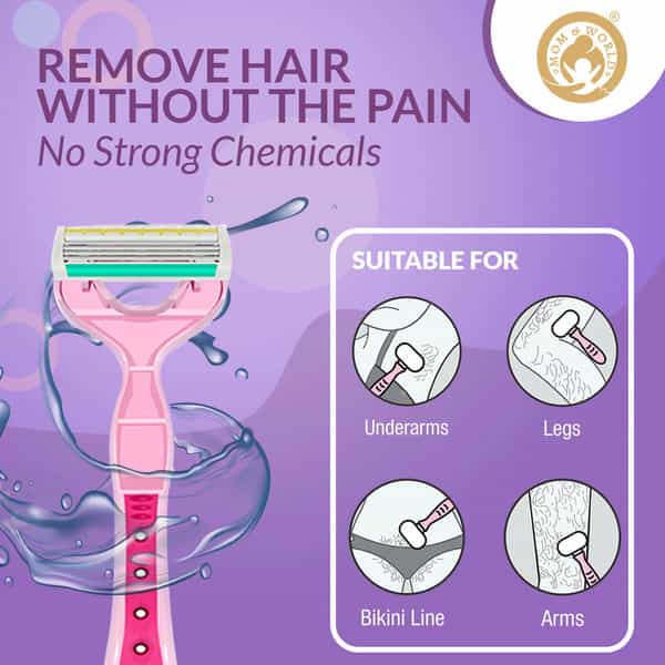 Mom & World Shaverush 4 Blade Full Body Razor With Advance Nano Coating Technology