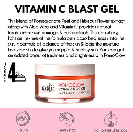 Auli Pomoglow Antioxidant Rich Damage Repair Pore Minimising Skin Tightening Pomegranate Gel - 50Gm