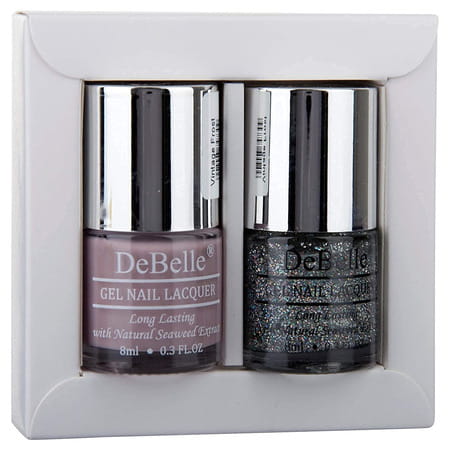 Debelle Gel Nail Polish Gift Set Of 2 Vintage Frost | Shimmer Top Coat - 16 Ml (8ml Each)
