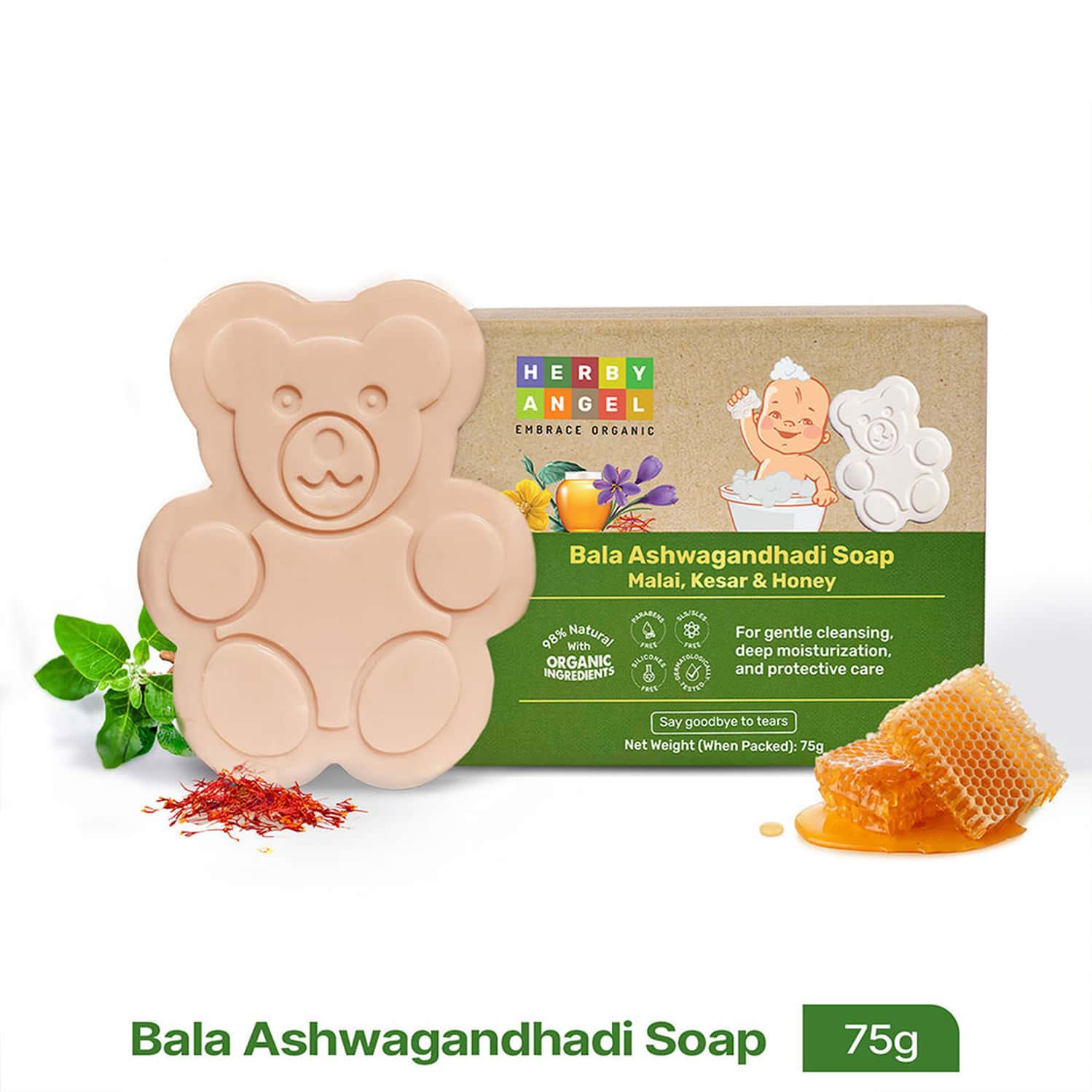 Herby Angel Bala Ashwagandhadi Soap For Babies & Kids | 75g