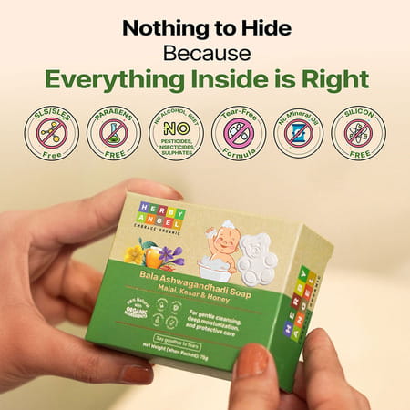 Herby Angel Bala Ashwagandhadi Soap For Babies & Kids | 75g