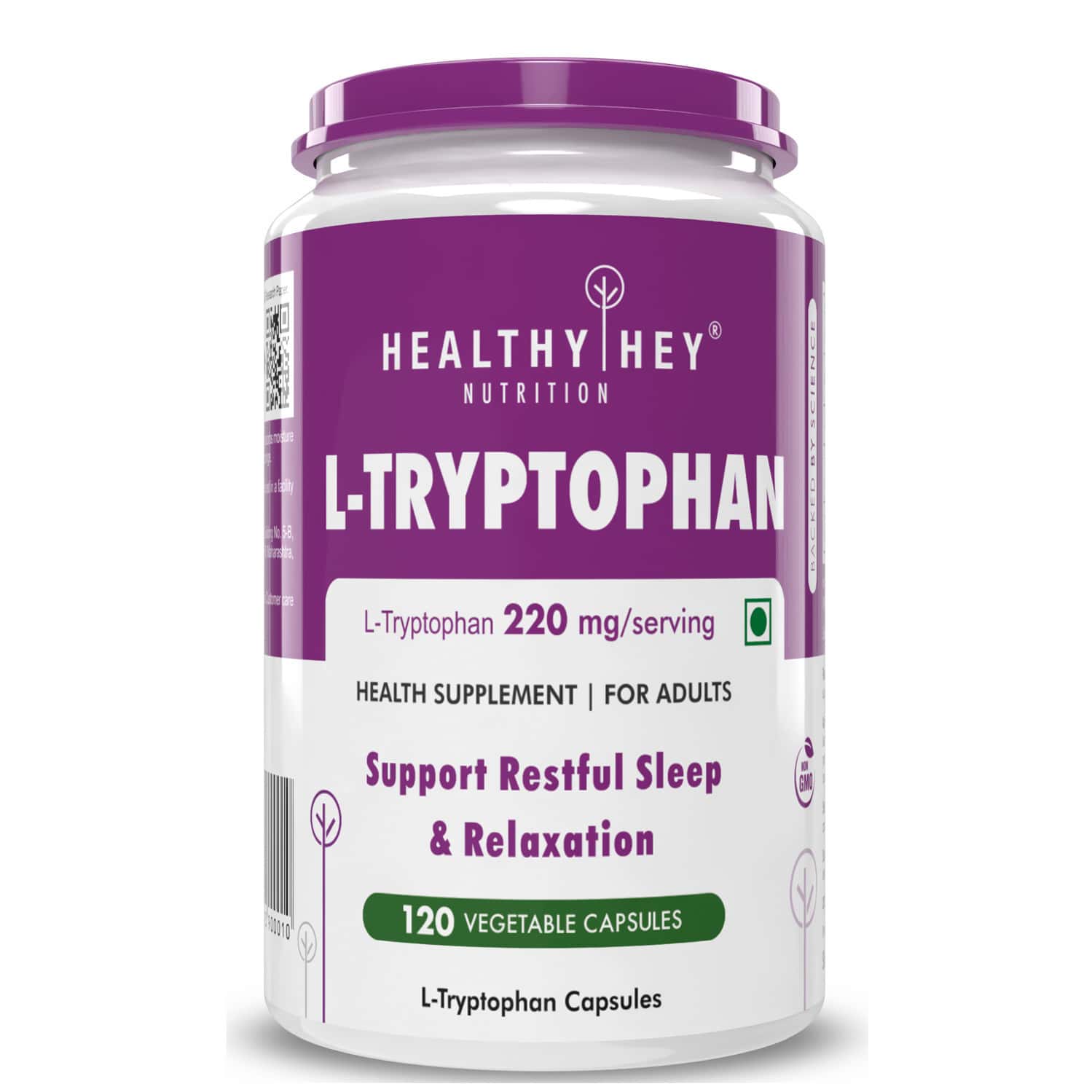 Healthyhey Nutrition L-tryptophan - 120 Veg Capsules