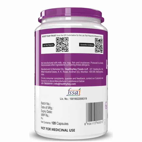 Healthyhey Nutrition L-Tryptophan - 120 Veg Capsules