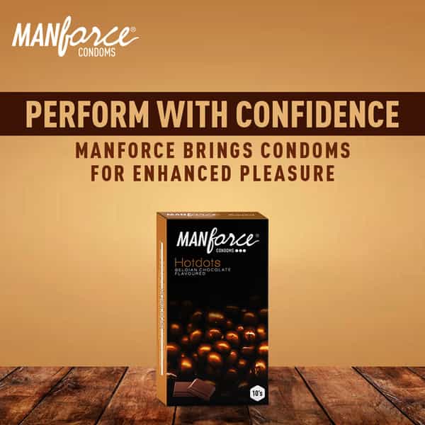 Manforce Hotdots Condoms Belgian Chocolate Flavoured- 10S