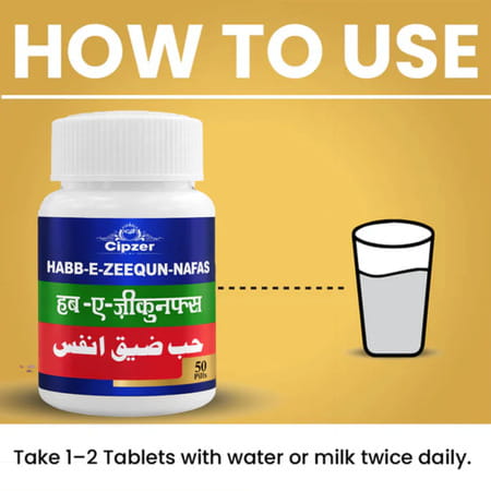 Cipzer Habbe Zeequn-Nafas 50 Pills | Herbal Support For Cough Relief & Lung Health