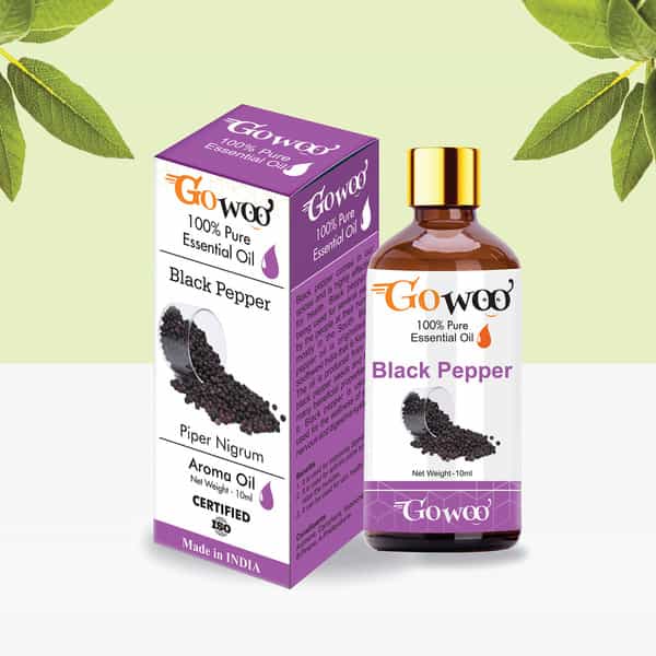 Go Woo 100% Pure Black Pepper Oil For Hair Skin Massage & Aromatherapy 10 Ml