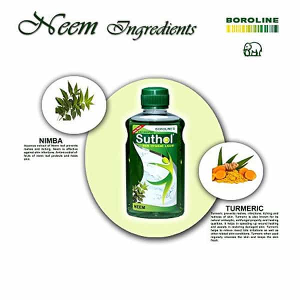 Boroline Suthol Neem Antiseptic Liquid 2X200ml With Active Suthol Chandan 2X200ml