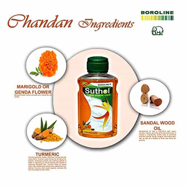 Boroline Suthol Neem Antiseptic Liquid 2X200ml With Active Suthol Chandan 2X200ml