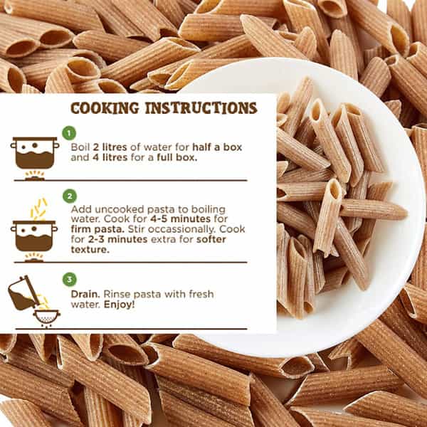 Long & Short High Fibre Penne Pasta - Multigrain Pasta - Vegan - No Maida - Pack Of 2 (250Gx2)